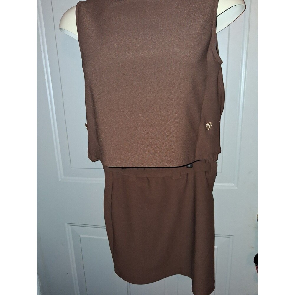 Nicole Miller New York 2 Pc Skirt And Top Set, Brown, Size XS